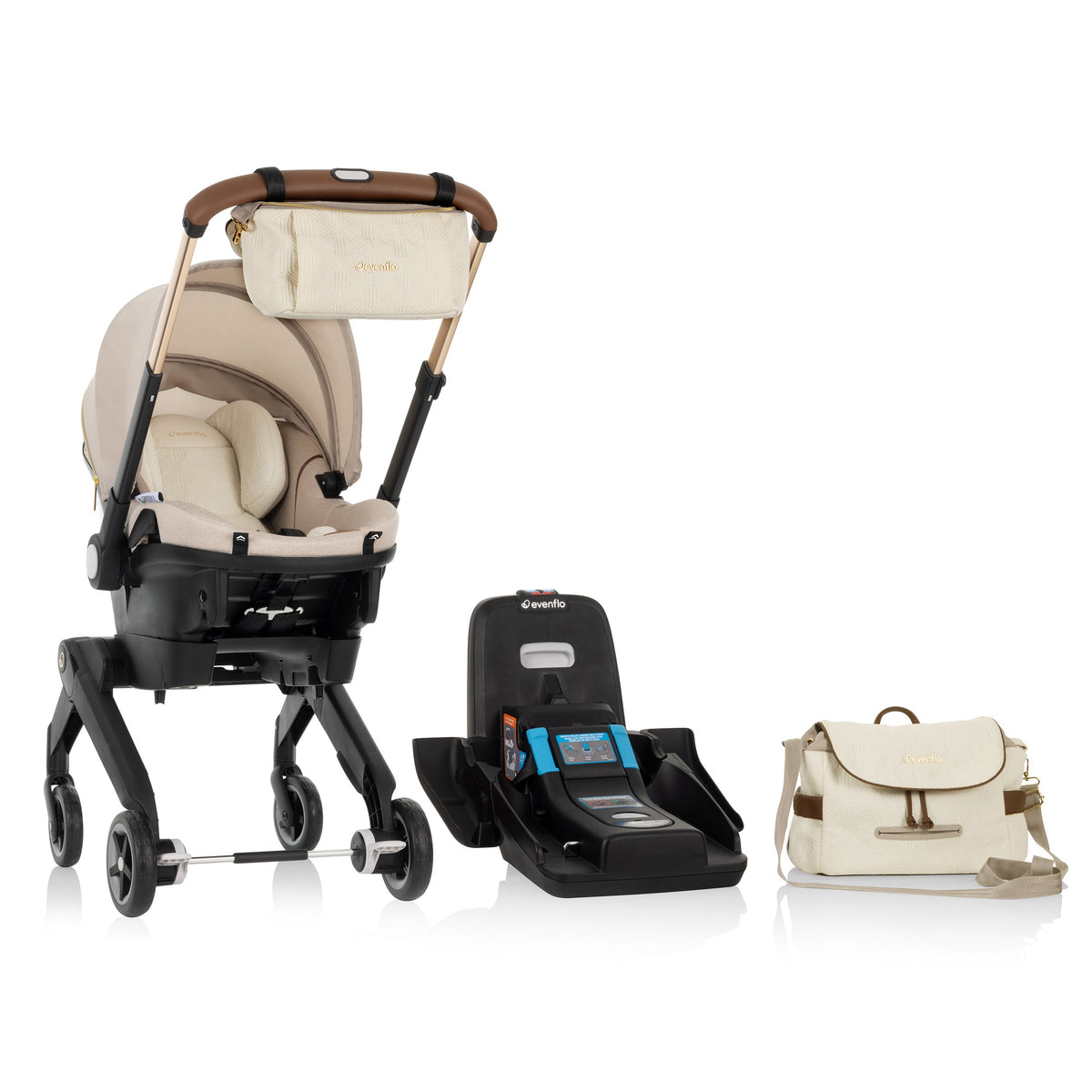 Limited Edition Shyft? DualRide? Infant Car Seat + Stroller Combo with Green & Gentle? Fabric