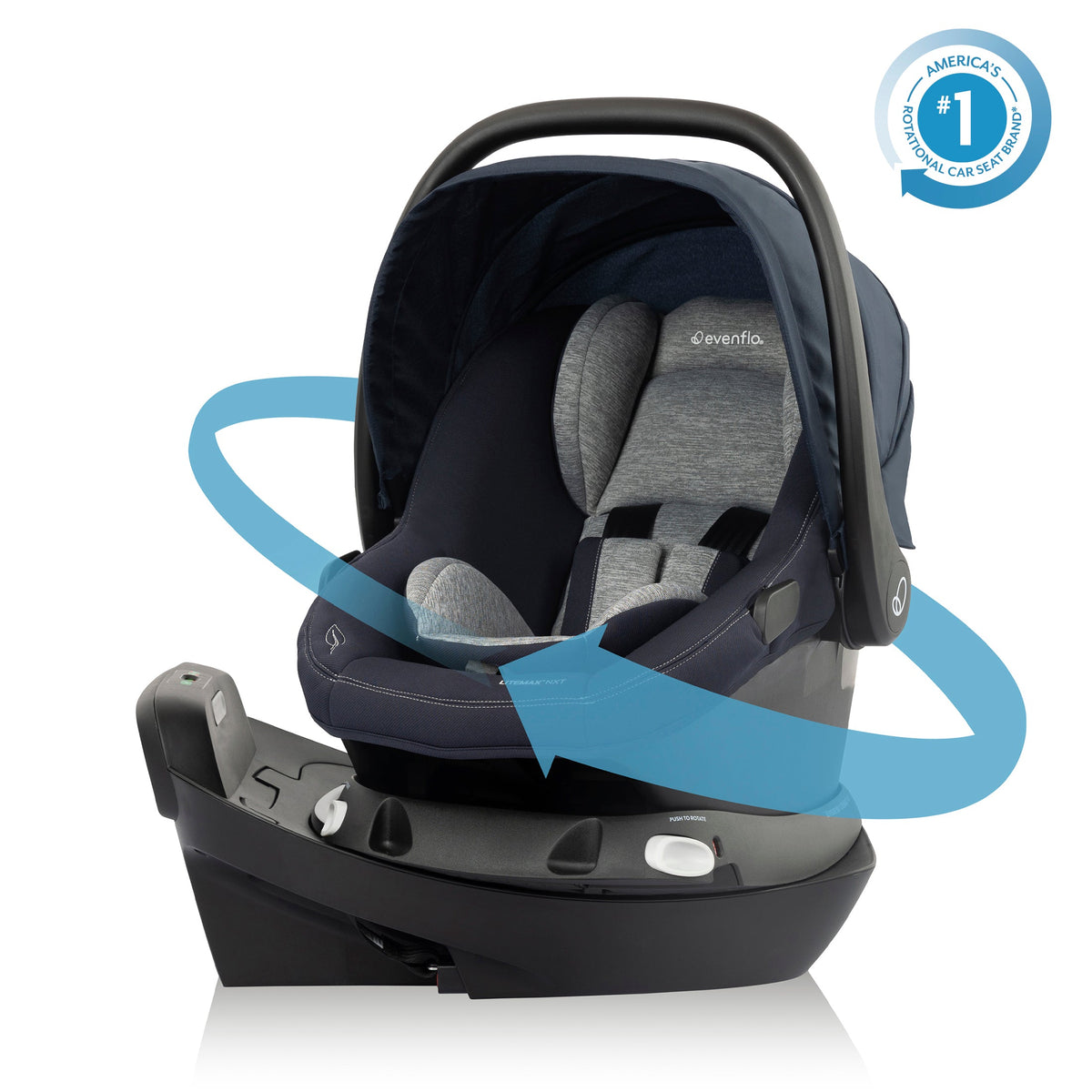 Revolve180 LiteMax NXT Rotating Infant Car Seat with Green & Gentle