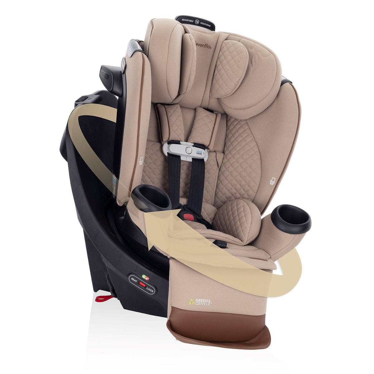 Revolve360 Extend All-in-One Rotating Car Seat with Green & Gentle Fabric