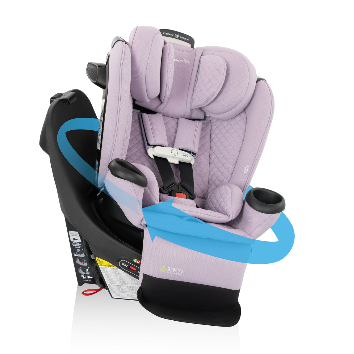 Revolve360 Extend All-in-One Rotating Car Seat with Green & Gentle Fabric