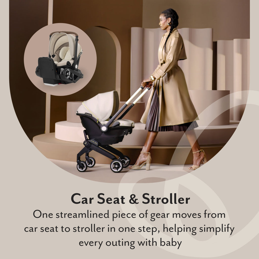 Limited Edition Shyft? DualRide? Infant Car Seat + Stroller Combo with Green & Gentle? Fabric