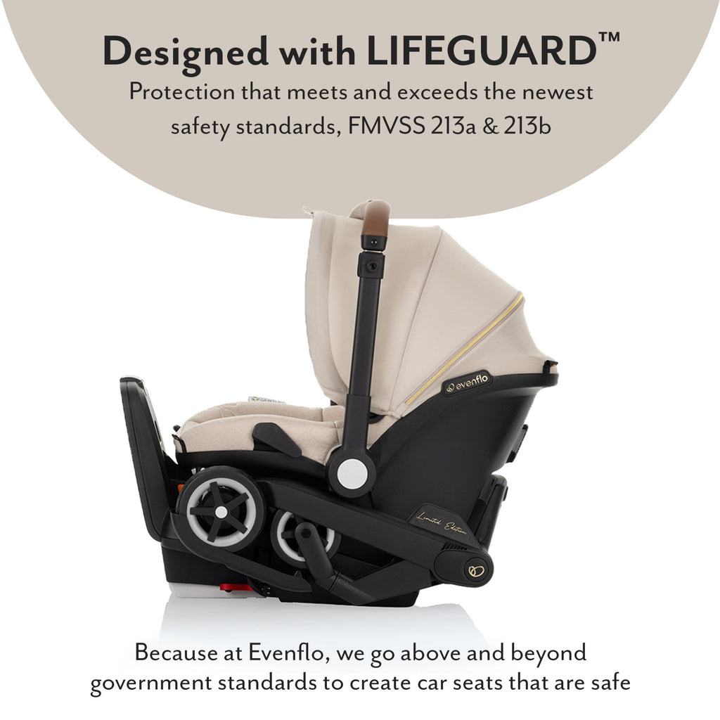 Limited Edition Shyft? DualRide? Infant Car Seat + Stroller Combo with Green & Gentle? Fabric